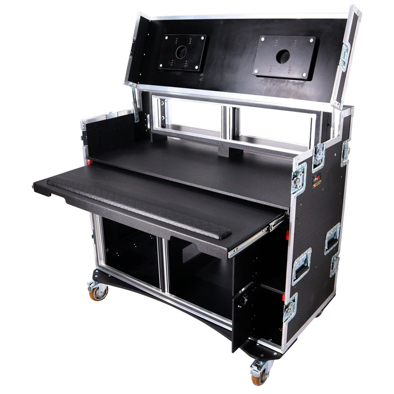 Prox Mobile XZF-Avpro 2x12U 2x4u AV Broadcasting Streaming Recording Studio Workstation Case