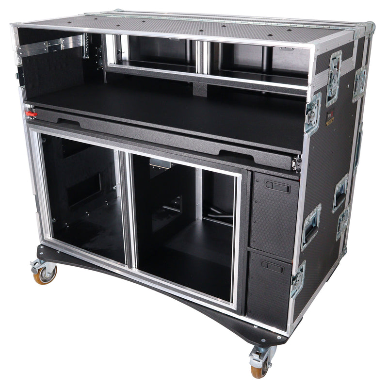 Prox Mobile XZF-Avpro 2x12U 2x4u AV Broadcasting Streaming Recording Studio Workstation Case