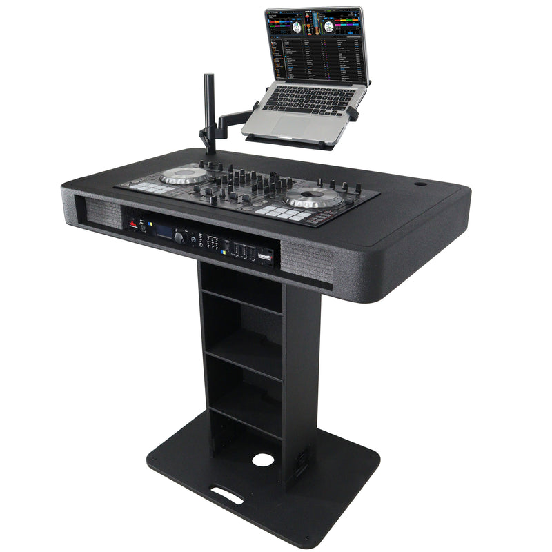 ProX XZF-DJCTBL Control Tower DJ Podium for Pioneer DDJ-REV7 XDJ-XZ DDJ-1000 RANE One (Black Finish)