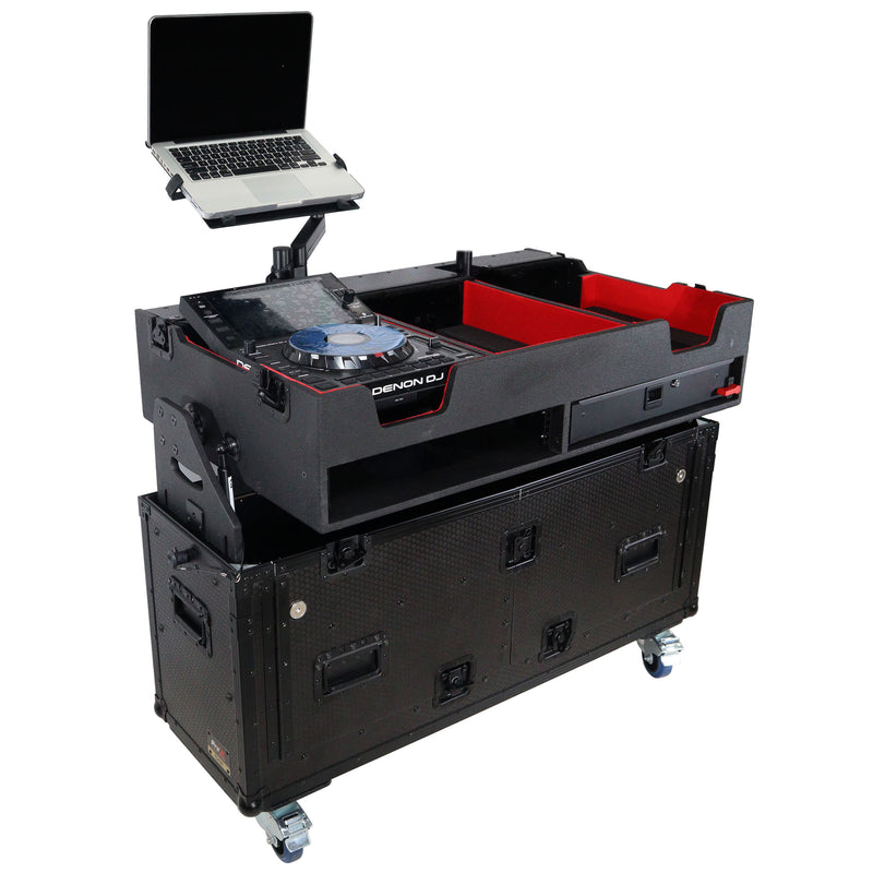 Prox XZF-DNSC6000 Flip prêt à rétractation facile Rétraction Case de levage hydraulique pour Denon DJ SC 6000 Prime et X1850 Prime