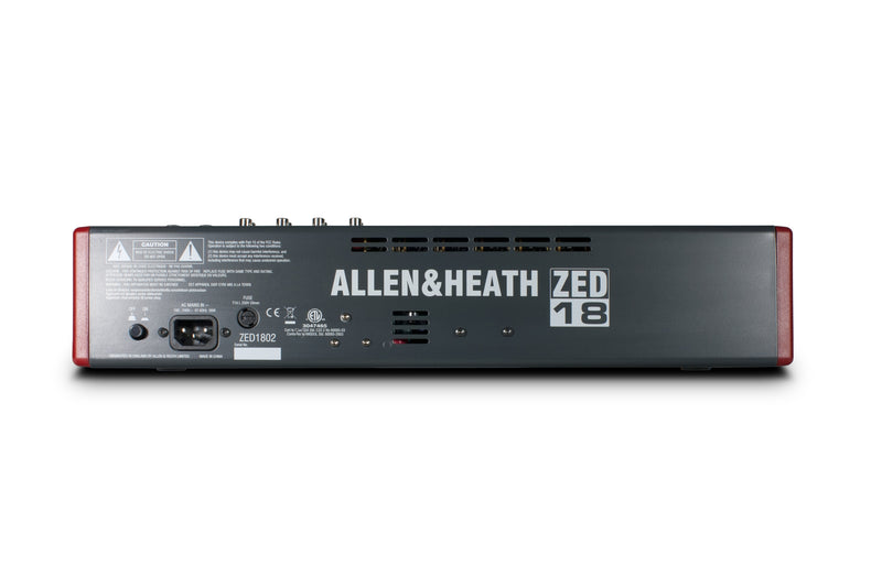 Allen &amp; Heath ZED-18 Mixeur d'enregistrement et de son en direct à 18 canaux avec connexion USB 