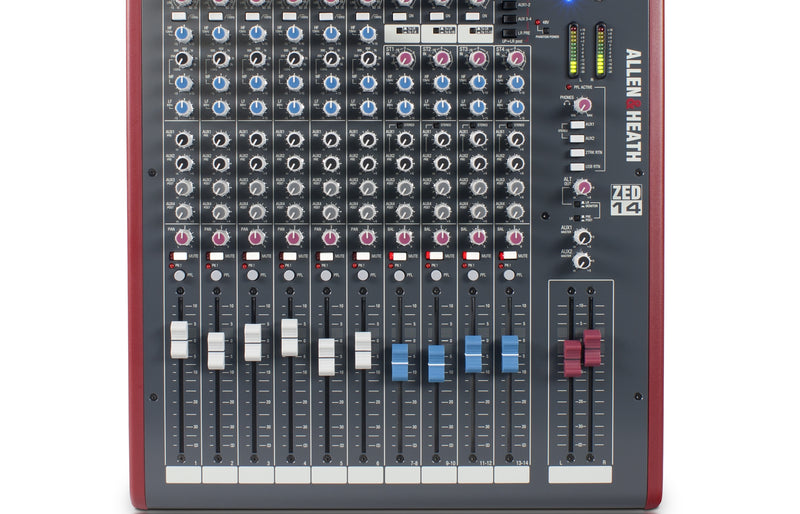 Allen &amp; Heath ZED-14 Mixeur d'enregistrement et de son en direct à 14 canaux avec connexion USB 