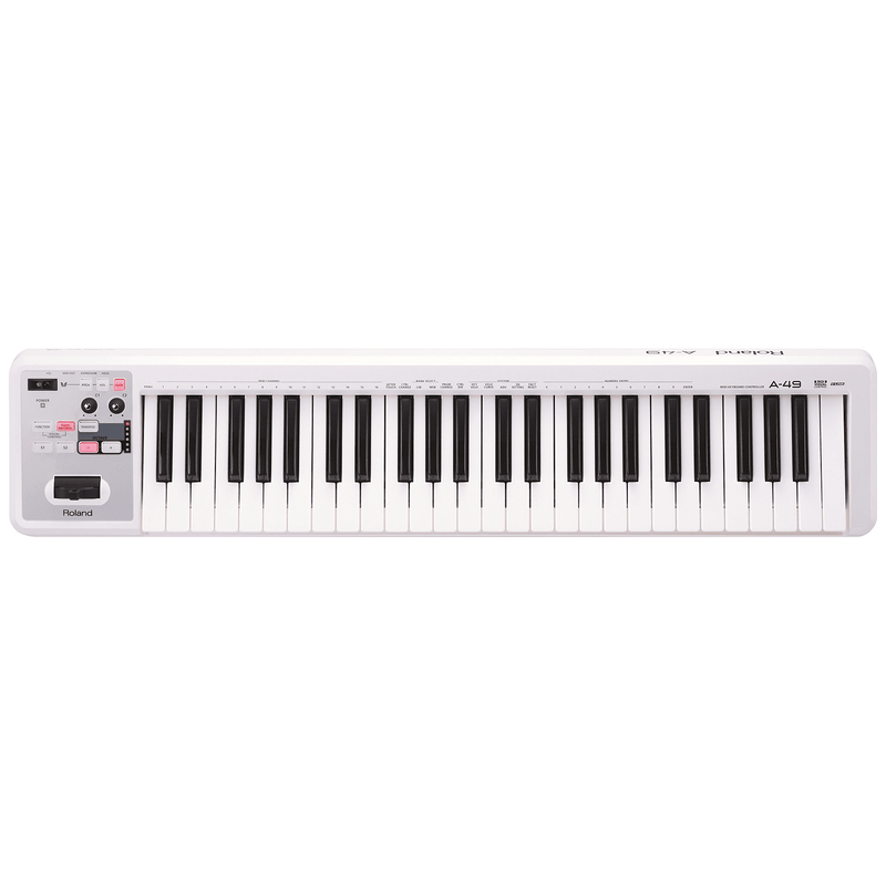 Roland A-49 White Midi Keyboard Controller - Red One Music