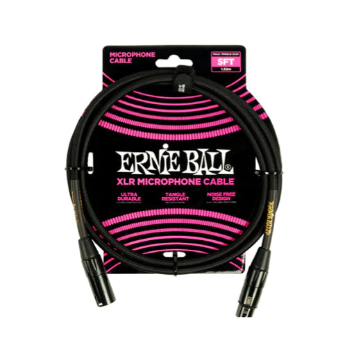 Ernie Ball 6390EB Câble de microphone XLR mâle-femelle tressé - 5'