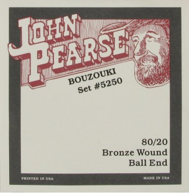 John Pearse JP5250 80/20 Bronze Wound Bouzouki Strings - Ball End