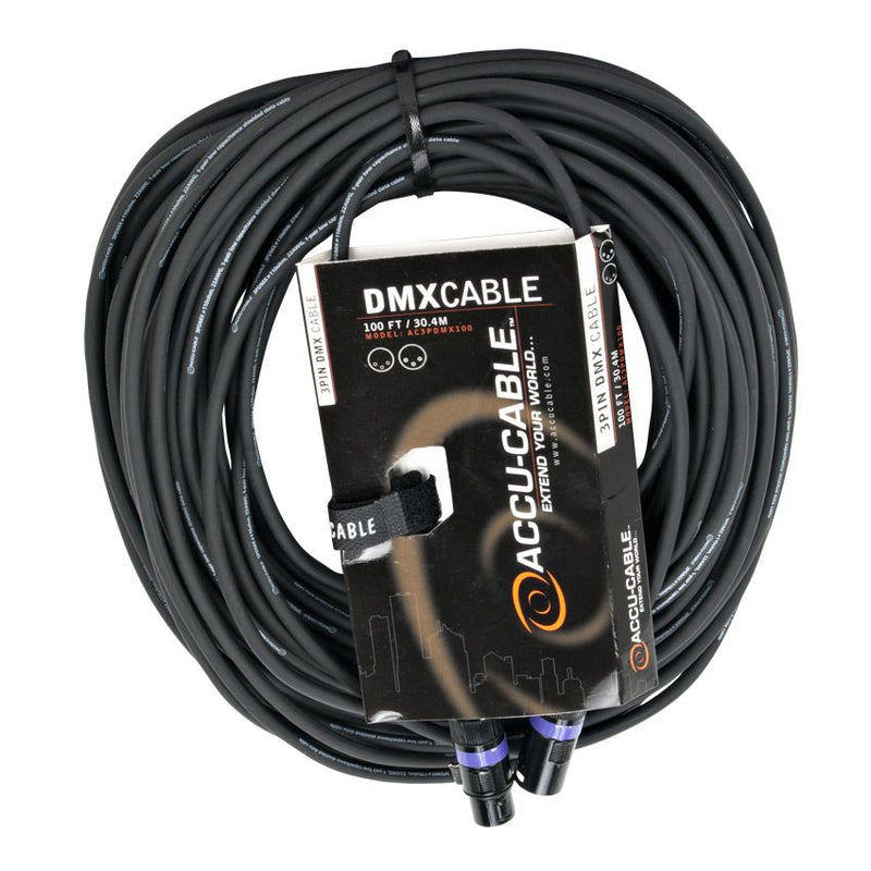 American DJ AC3PDMX100 Accu-Cable Câble DMX 3 broches 100 pieds