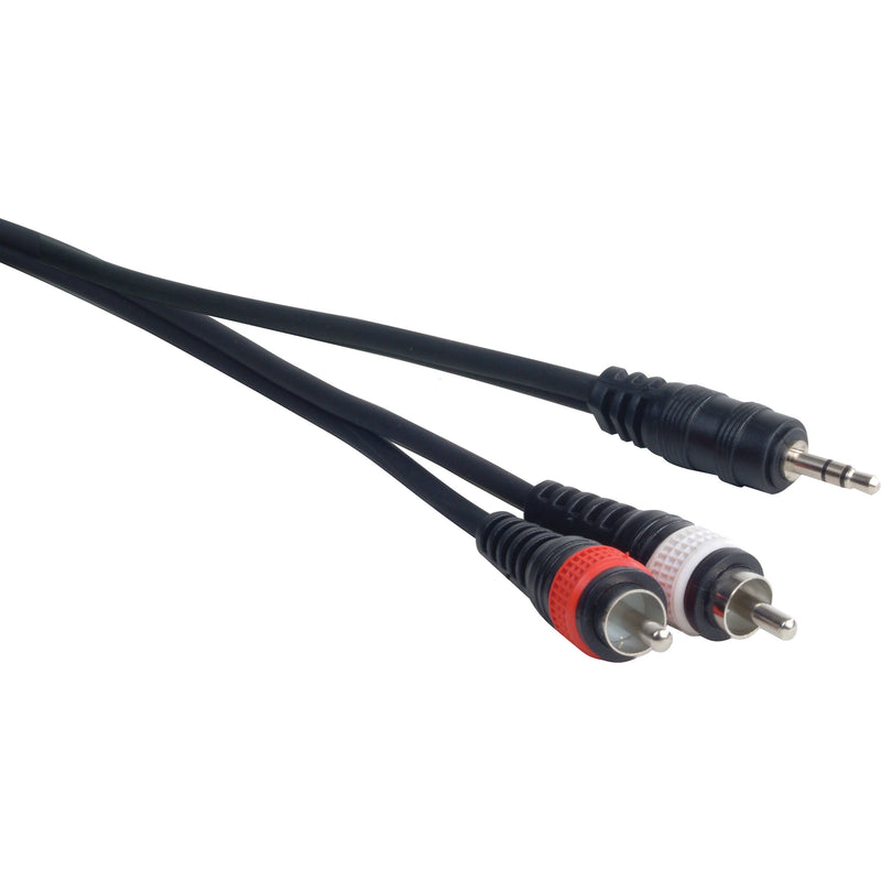 American DJ MP-15-ADJ 1/8" Mini Plug to RCA Cable - 15'