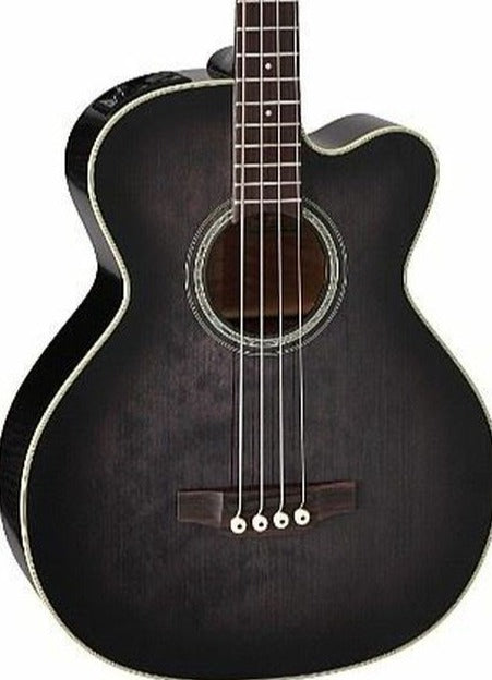 Takamine PB5-SBL Jumbo CA - Acoustic Electric Bass with CT4DX Preamp - Gloss See-thru Black