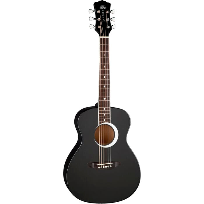 Luna AR BOR BLK Aurora Borealis 3/4 Acoustic Guitar (Black Pearl)