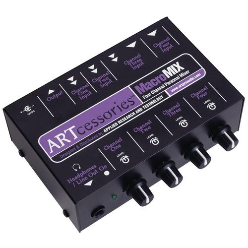 Art Macromix 4-Channel Miniature Personal Line Mixer With Dual RCA And 14 Inputs - Red One Music