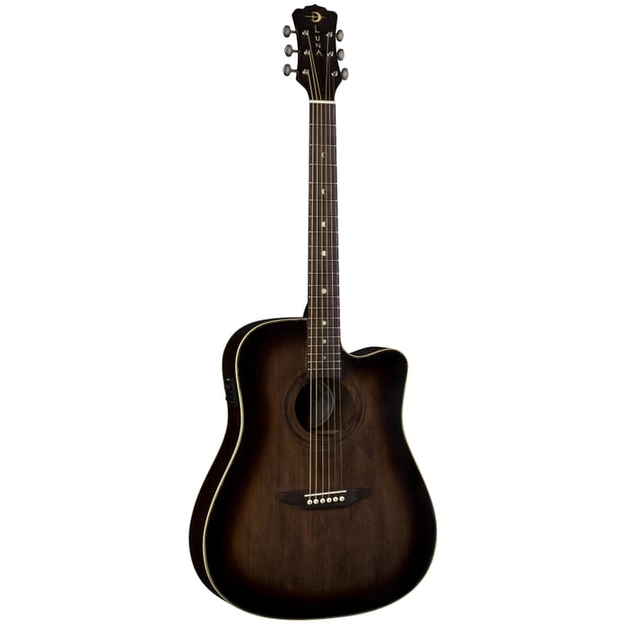 Luna ART VINTAGE Acoustic/Electric Guitar (Distressed Vintage Brownburst)