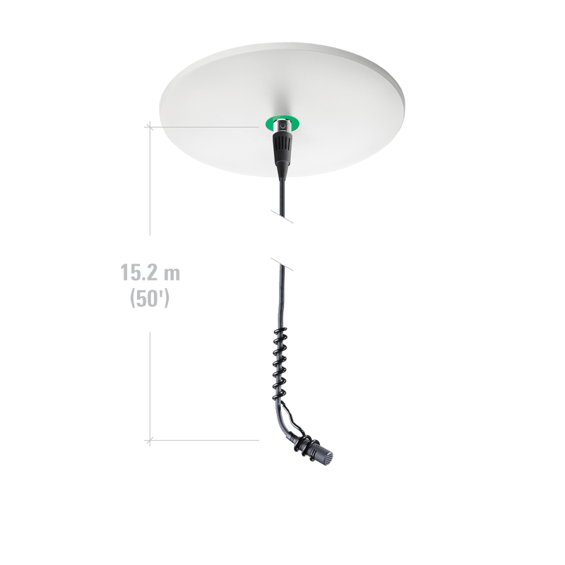 Audio-Technica ATND933AML Microphone suspendu à condensateur cardioïde avec module d'alimentation de sortie réseau Dante™ - Directivité MicroLine®, 90°