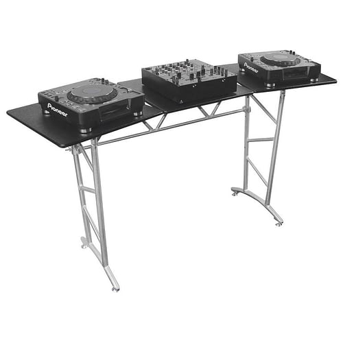 Odyssey ATT2 - Diamond Textured DJ Truss Table with Swivel Side Platforms and Folding Legs