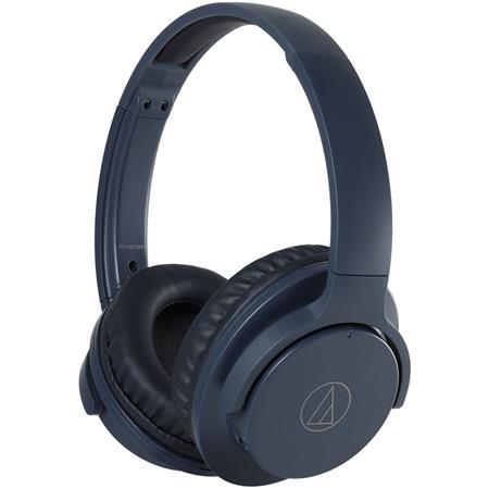 Audio-Technica ATH-ANC500BT QuietPoint Wireless Bluetooth Over-Ear Active Noise-Cancelling Headphones - Navy