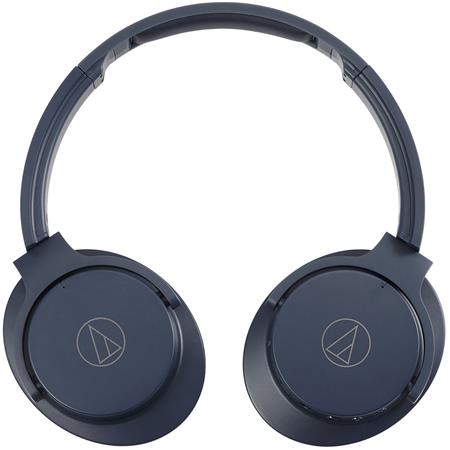 Casque supra-auriculaire Bluetooth sans fil QuietPoint d'Audio-Technica ATH-ANC500BT à suppression active du bruit - Marine