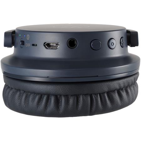Casque supra-auriculaire Bluetooth sans fil QuietPoint d'Audio-Technica ATH-ANC500BT à suppression active du bruit - Marine