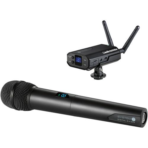 Audio-Technica Atw-1702 System 10 - Camera-Mount Digital Wireless Microphone System With Handheld Mic - Red One Music