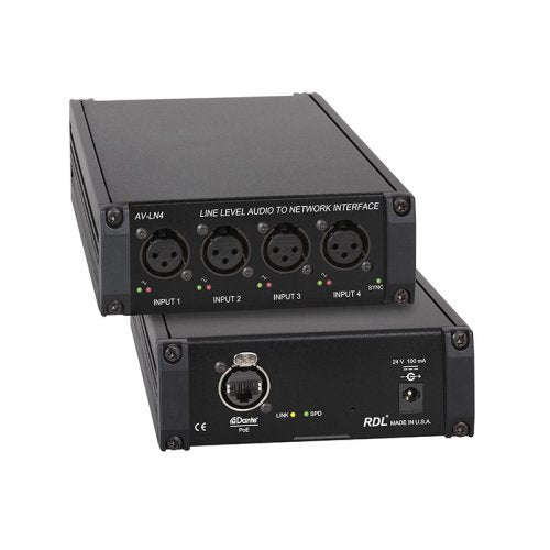 RDL AV-LN4 Line Level Audio to Dante Interface