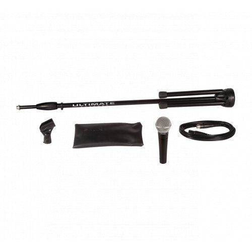 Shure SM58-CN-BTS Stage Performance Microphone Kit with SM58, Cable and Stand - Red One Music