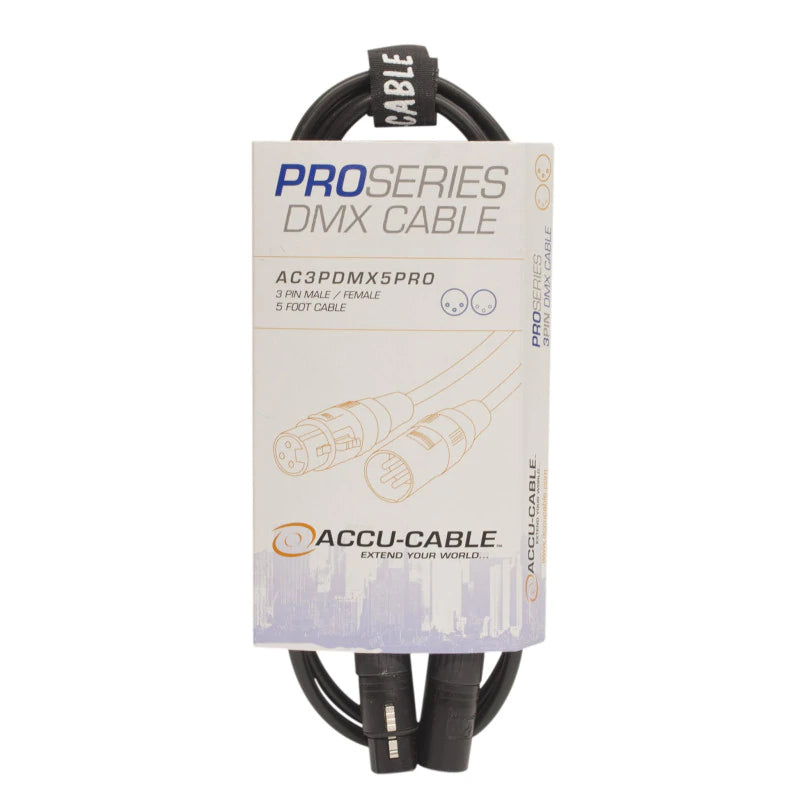 Câble DMX à 5 broches American DJ AC3PDMX5PRO Pro Series - 5'