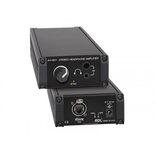 RDL AV-NH1 Dante to Stereo Headphone Amplifier