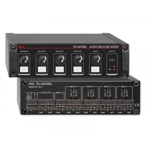 RDL RU-MX5ML 5-Channel Mic/Line Audio Mixer