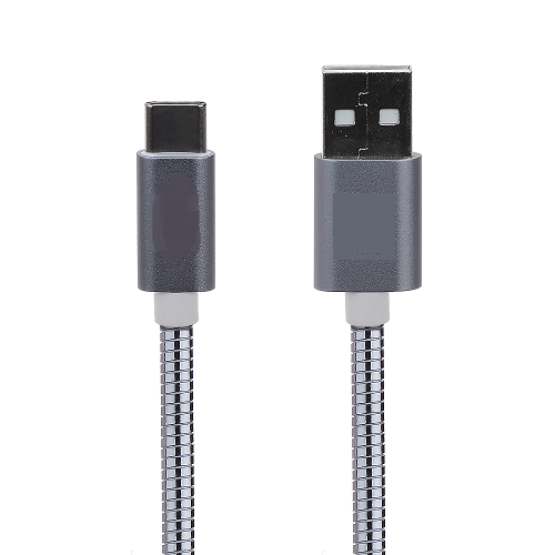 Standz USB 2.0 A to USB-C Charging/Sync Metal Braided Cable 3Ft Space Grey