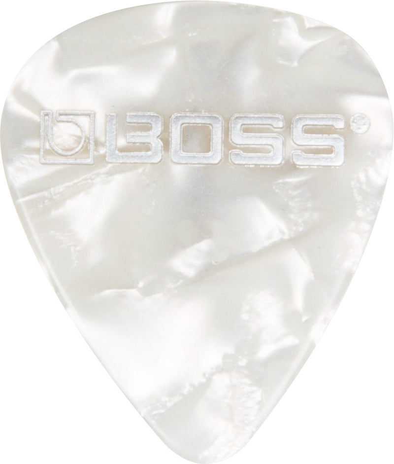 Boss BPK-72-WT mince cueillettes de guitare celluloïd (White Pearl, 72-pack)