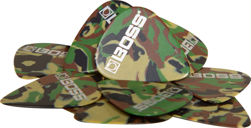 Boss BPK-72-CH Picks de guitare celluloïde lourd (Camo, 72-pack)