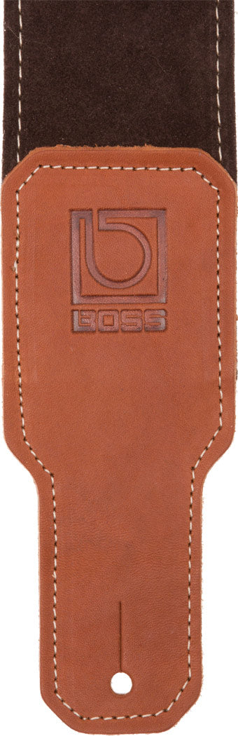Boss BSS-25-BRN Premium Suede Guitar Strap - 2.5", Brown
