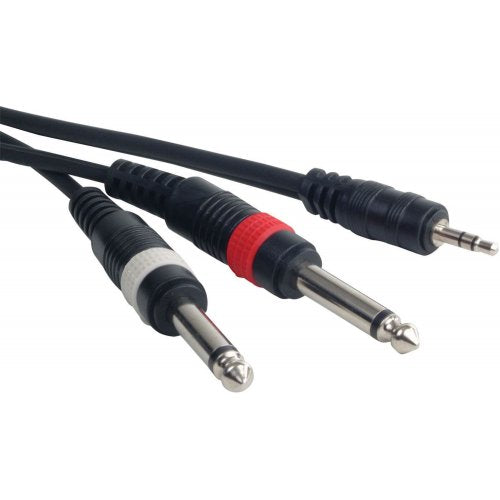 American DJ MP4-15 Accu-Cable 1/8 Mini to Dual 1/4 Cable - 15 Foot