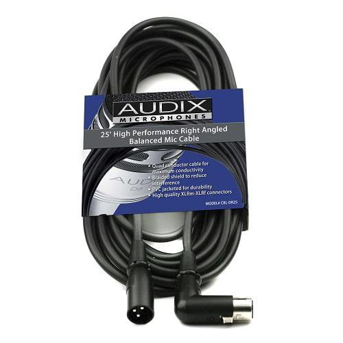 Audix Cbldr25 Xlr Right Angle To Straight Xlr 25 Feet Cable - Red One Music
