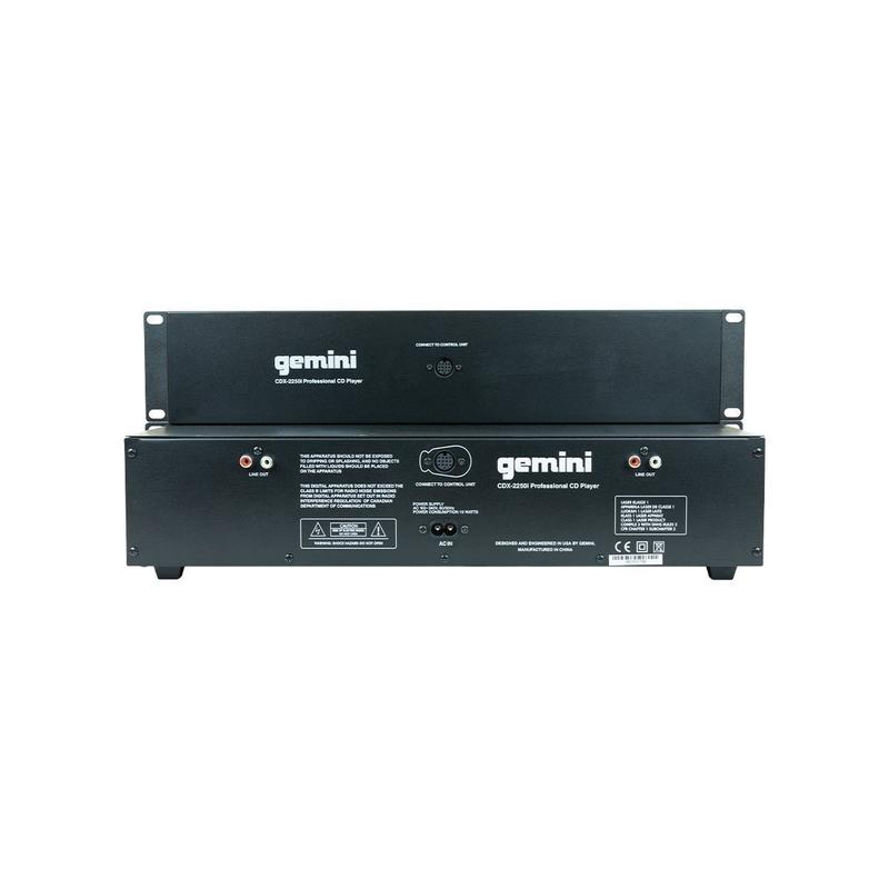 Gemini CDX-2250I Dual Rack Mount CD/USB Media Player, Blue Back Lit LED Display, Seamless Loop, Pitch Fader Control +/- 12%