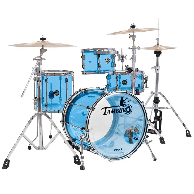 Tamburo TB VL416BL VOLUME Series 4-piece Seamless-Acrylic Shell Pack with Snare Drum and 16" Bass Drum (Blue)
