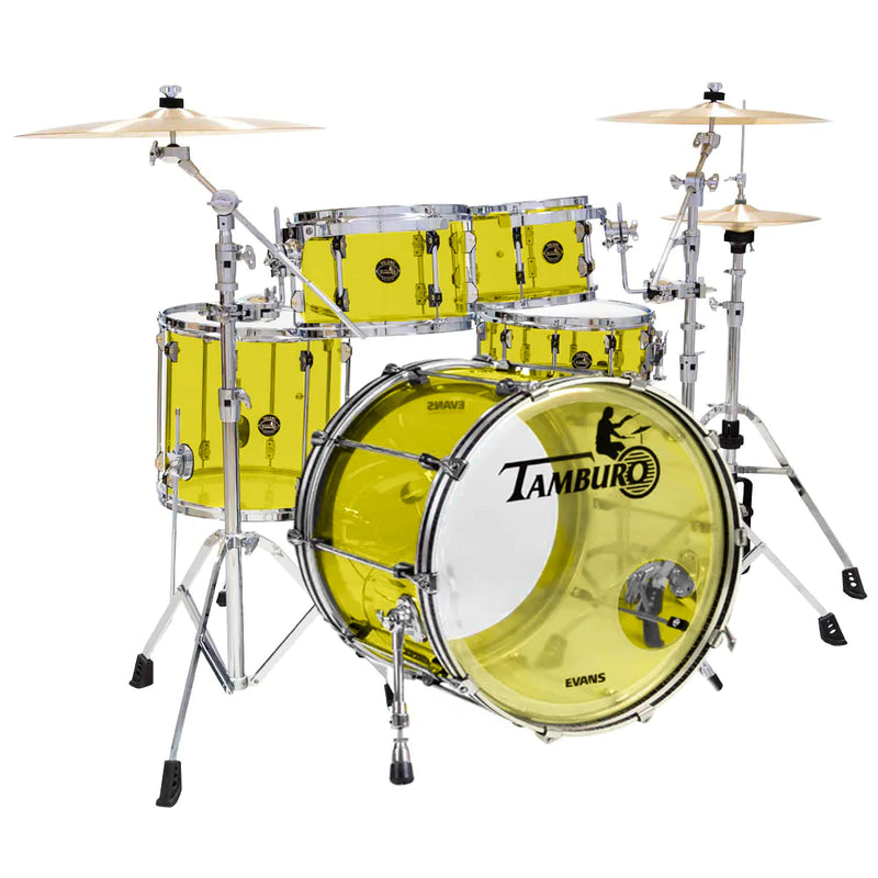 Tamburo TB VL520YW VOLUME Series 5-piece Seamless-Acrylic Shell Pack with Snare Drum and 20" Bass Drum (Yellow)