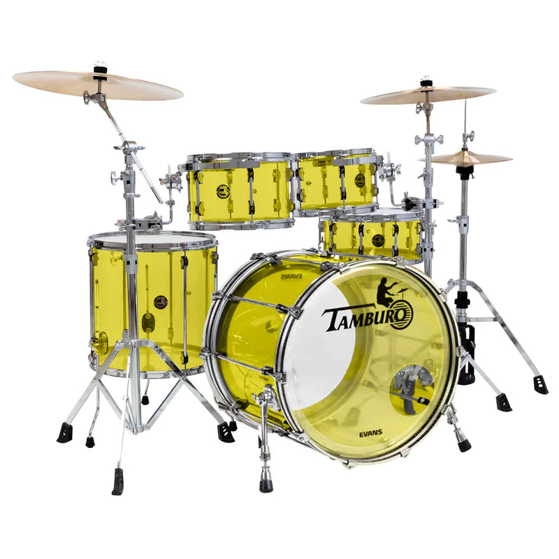 Tamburo TB VL522YW16 VOLUME Series 5-piece Seamless-Acrylic Shell Pack with Snare Drum and 22" Bass Drum and 16" Floor Tom (Yellow)