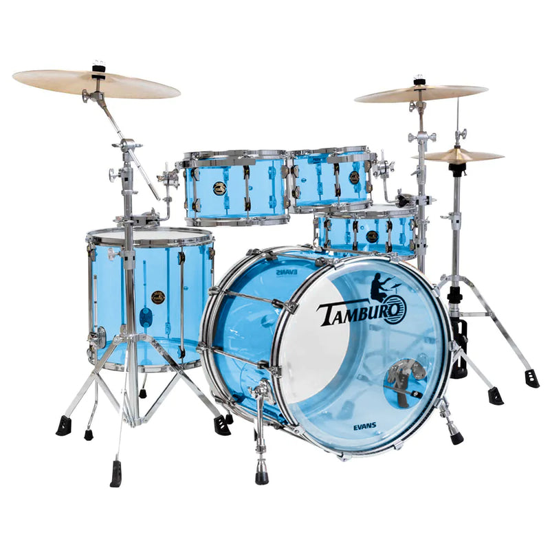 Tamburo TB VL522BL VOLUME Series 5-piece Seamless-Acrylic Shell Pack with Snare Drum and 22" Bass Drum (Blue)