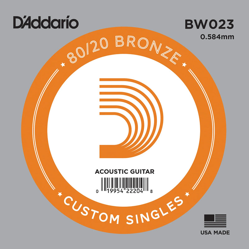 D'Addario BW023 Bronze Wound Acoustic Guitar Single String .023