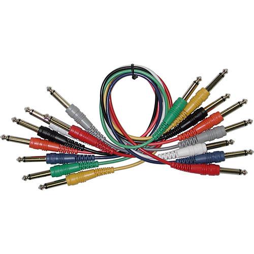 Hosa Technology Cpp-890 14 Phone Male To 14 Phone Male Patchbay Cables - 3 Set Of 8 - Red One Music