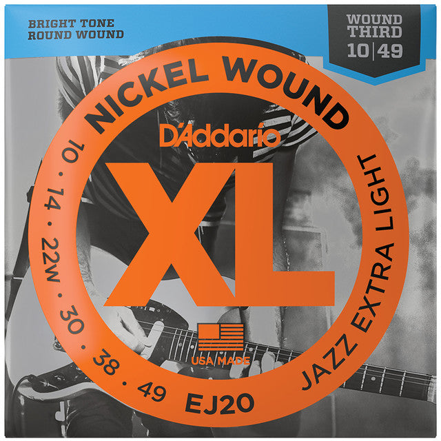 D'Addario EJ20 XL Nickel Wound Guitar Guitar Strings Jazz Extra Light 10-49