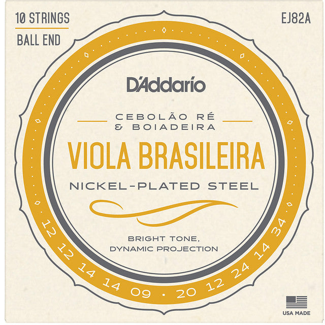 D'Addario EJ82A Cordes pour alto brésiliennes en nickel Cebolaore