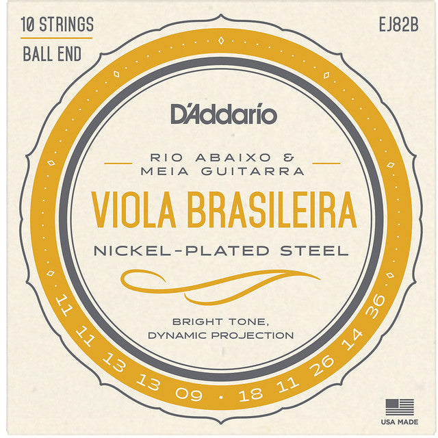 D'Addario EJ82B Nickel Viola Brasileira Strings Rioabaixo