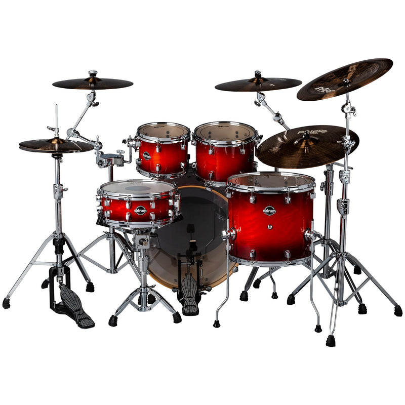 DDrum Dominion DM-ASH-522-RB Pack de 5 coques en bouleau Dominion avec placage en frêne Redburst