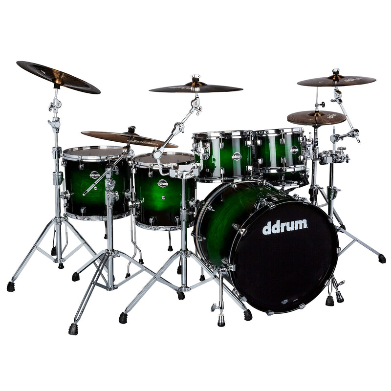 DDrum Dominion DM-ASH-622-GB Pack de 6 coques en bouleau Dominion avec placage en frêne Green Burst