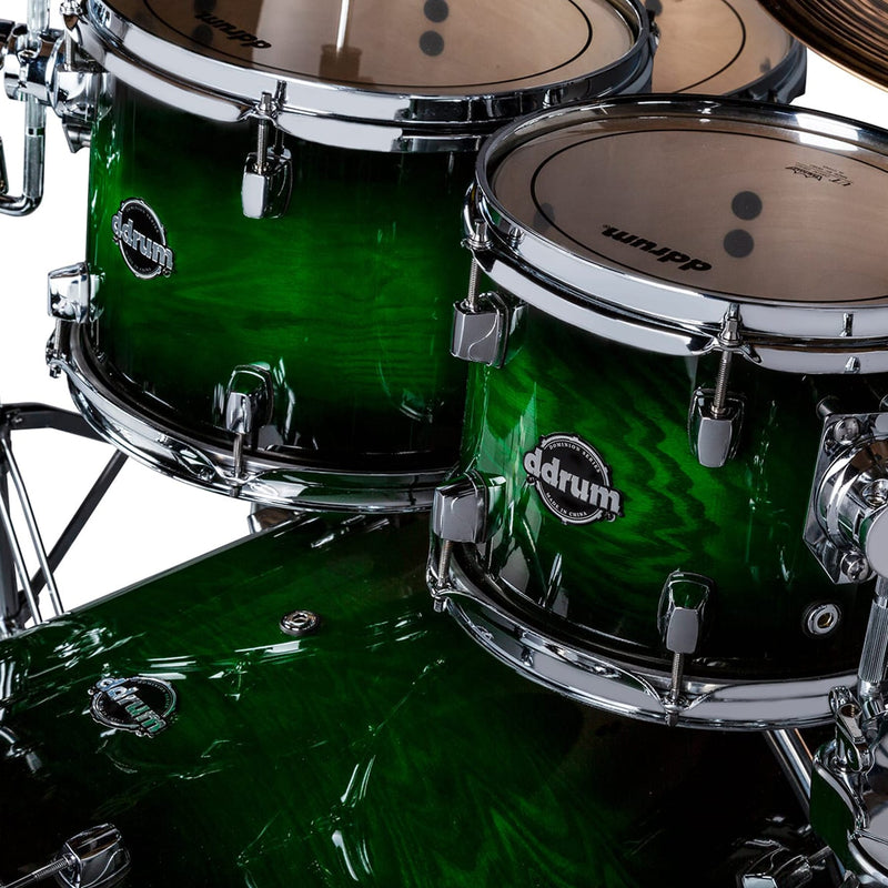 DDrum Dominion DM-ASH-622-GB Pack de 6 coques en bouleau Dominion avec placage en frêne Green Burst