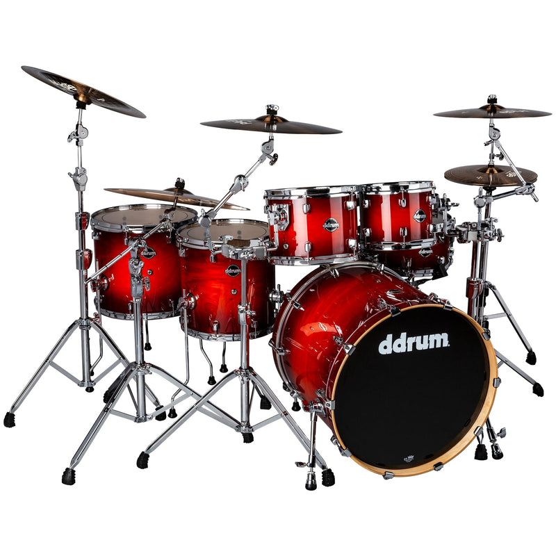 DDrum Dominion DM-ASH-622-RB Pack de 6 coques en bouleau Dominion avec placage en frêne Redburst