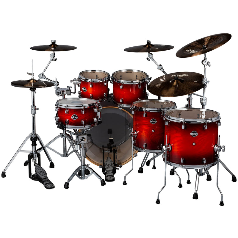 DDrum Dominion DM-ASH-622-RB Pack de 6 coques en bouleau Dominion avec placage en frêne Redburst