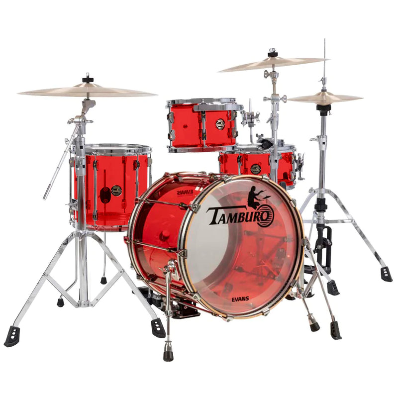 Tamburo TB VL416WR VOLUME Series 4-piece Seamless-Acrylic Shell Pack with Snare Drum and 16" Bass Drum (Wine Red)