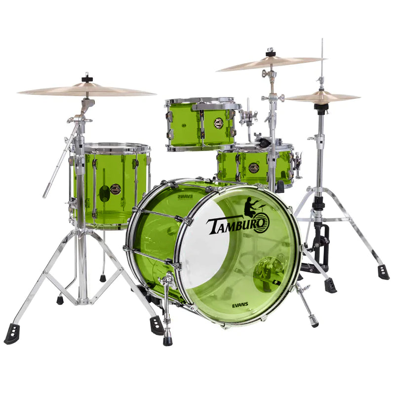 Tamburo TB VL416GR VOLUME Series 4-piece Seamless-Acrylic Shell Pack with Snare Drum and 16" Bass Drum (Green)