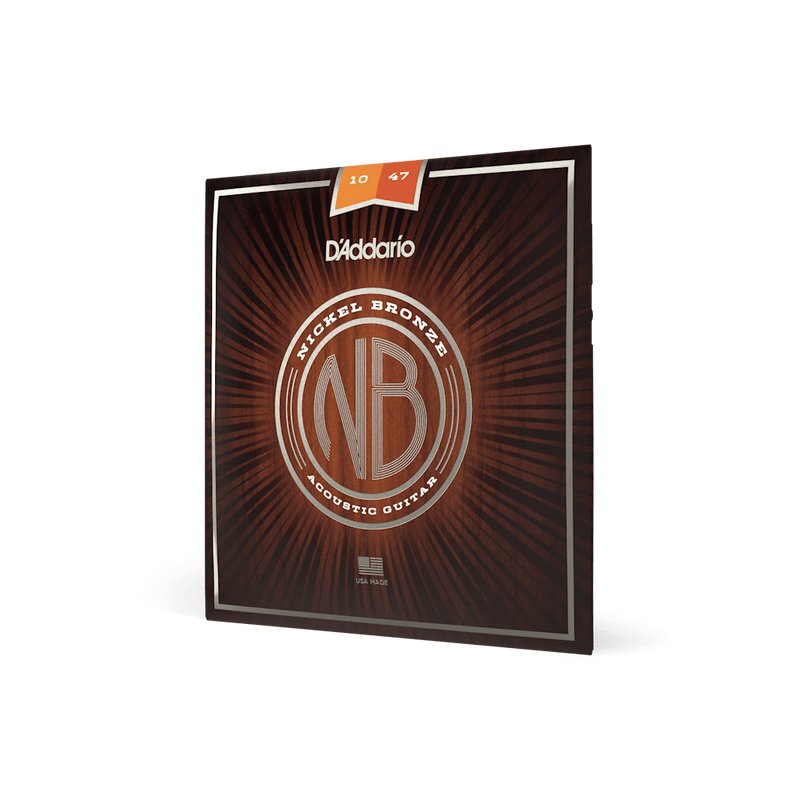 D'Addario NB1047 Cordes de guitare acoustique en bronze nickelé calibre extra léger 10-47